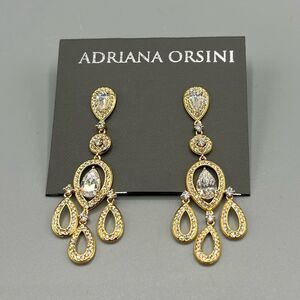 Adriana Orsini Crystal Pavé Chandelier Gold-Tone Earrings